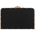 Wall Mirror with Decorative Cast Iron Scroll Applique - Antique Gold Finish
