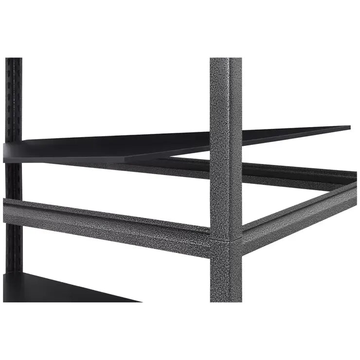 5-Tier Adjustable Composite Wood Storage Rack with Silver Vein Shelves - Black Melamine