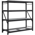 Industrial Rack with Interlocking Wire Deck, Heavy Duty Steel Construction - Black