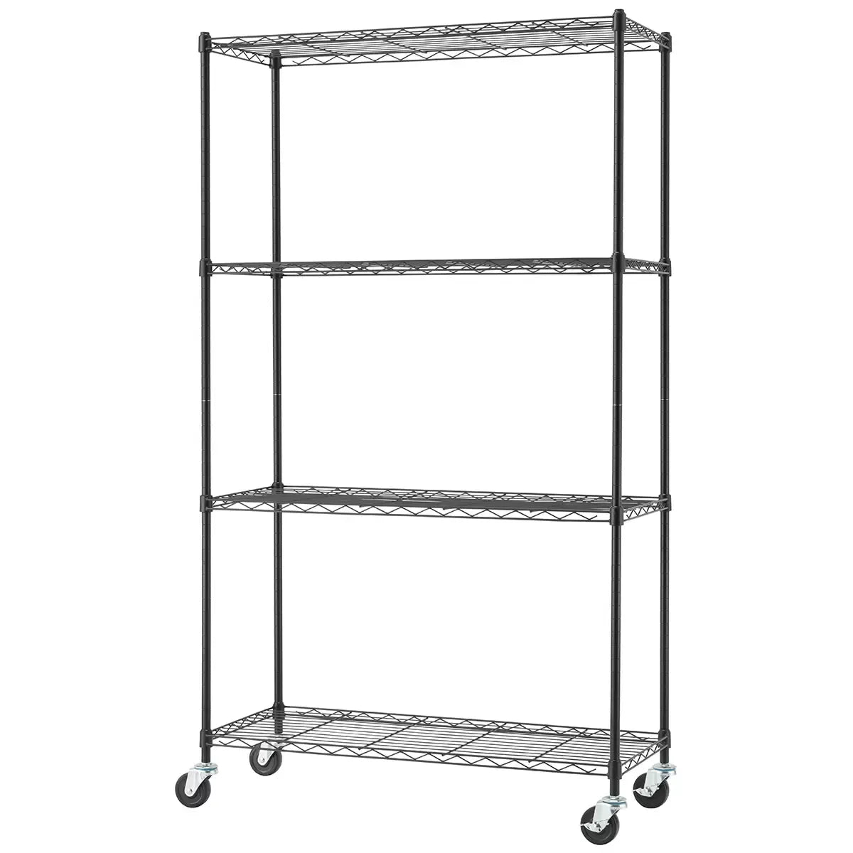 4 Tier Shelving Rack 113.4kg Capacity Per Shelf - Black