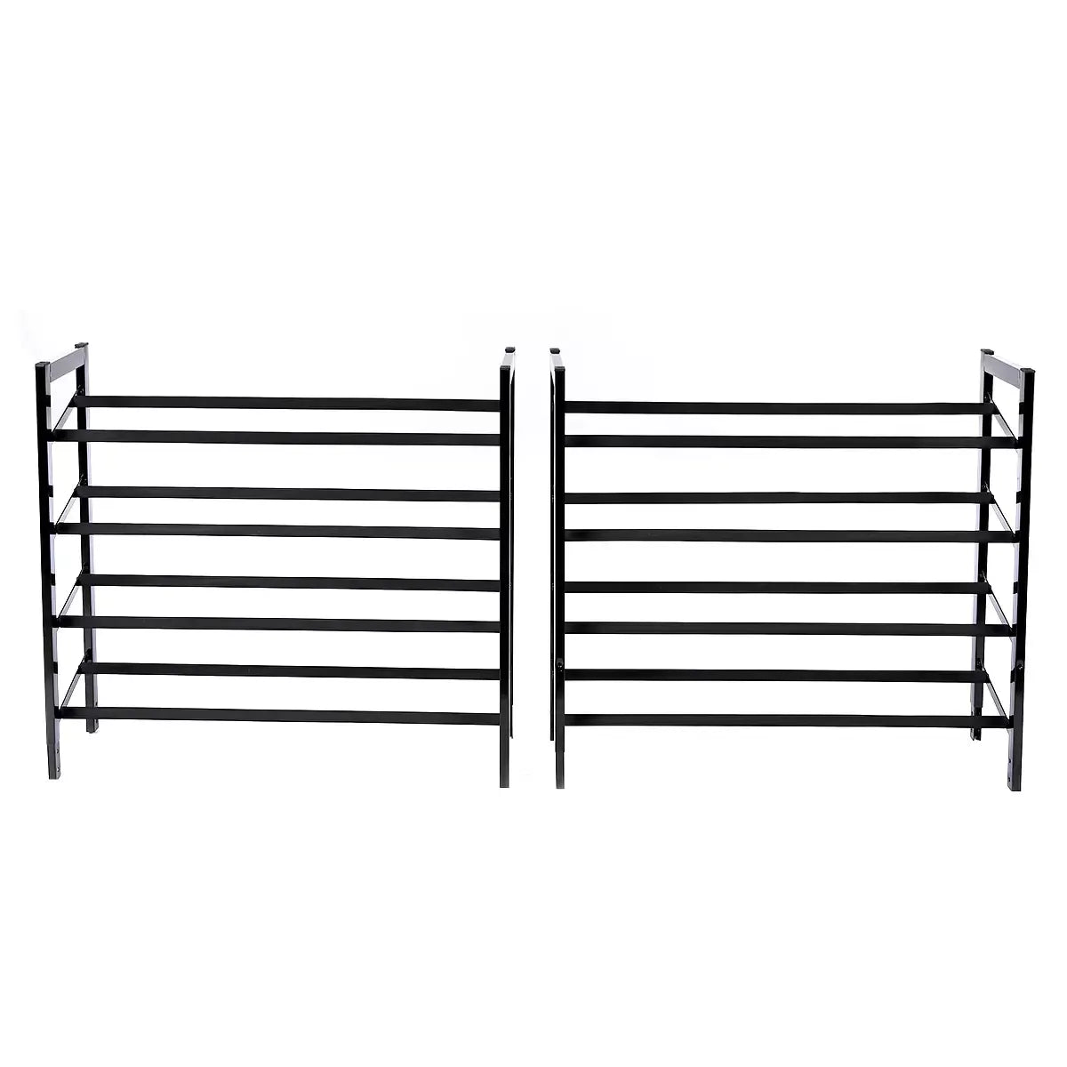 8-Tier Stackable Shoe Rack Set of 2, Vertical Tower, Black Matte - Grey