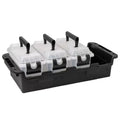 Multipurpose Stackable Storage Container 4 Pack with Waterproof Gasket - Grey