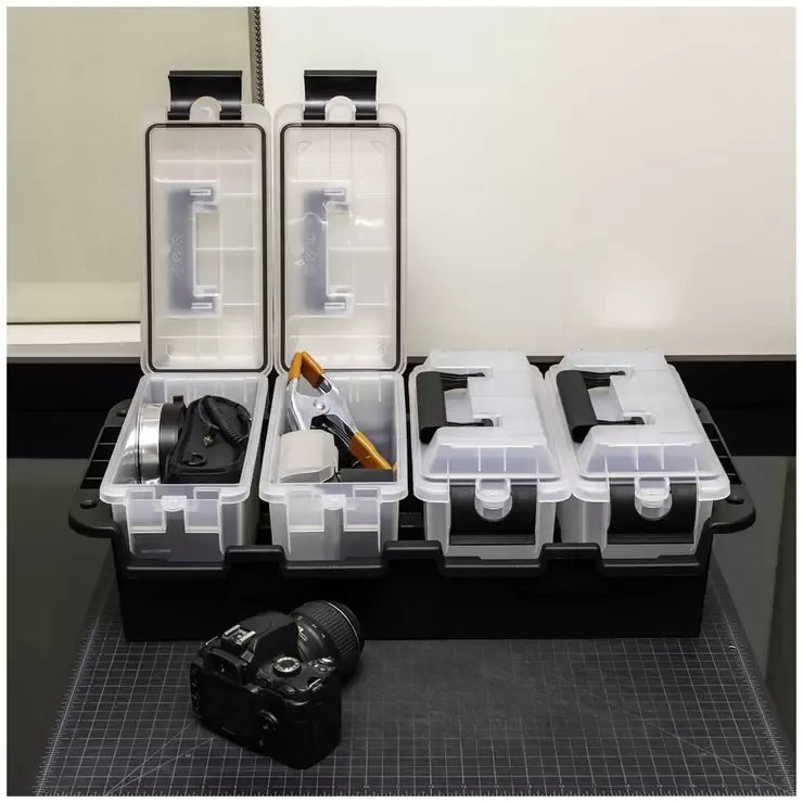 Multipurpose Stackable Storage Container 4 Pack with Waterproof Gasket - Grey