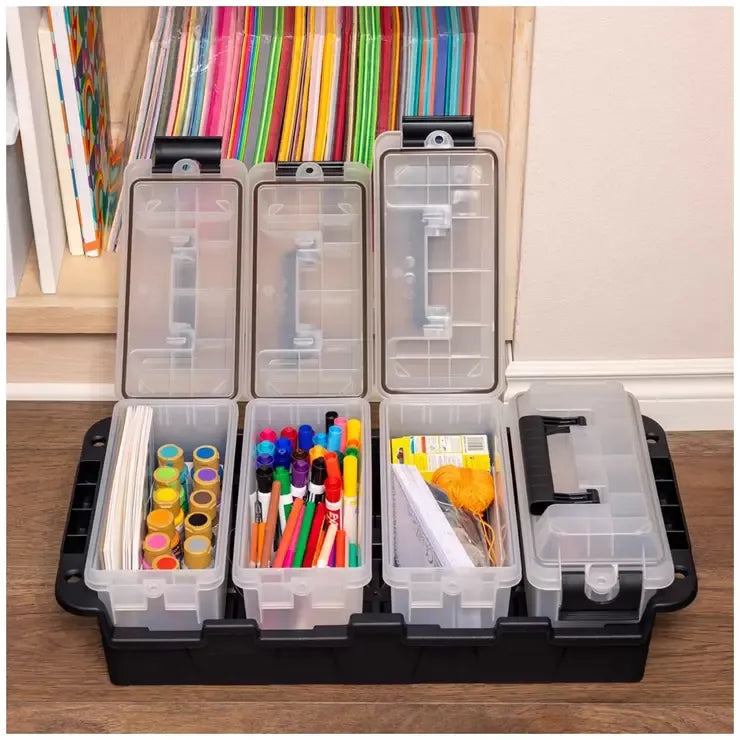 Multipurpose Stackable Storage Container 4 Pack with Waterproof Gasket - Grey