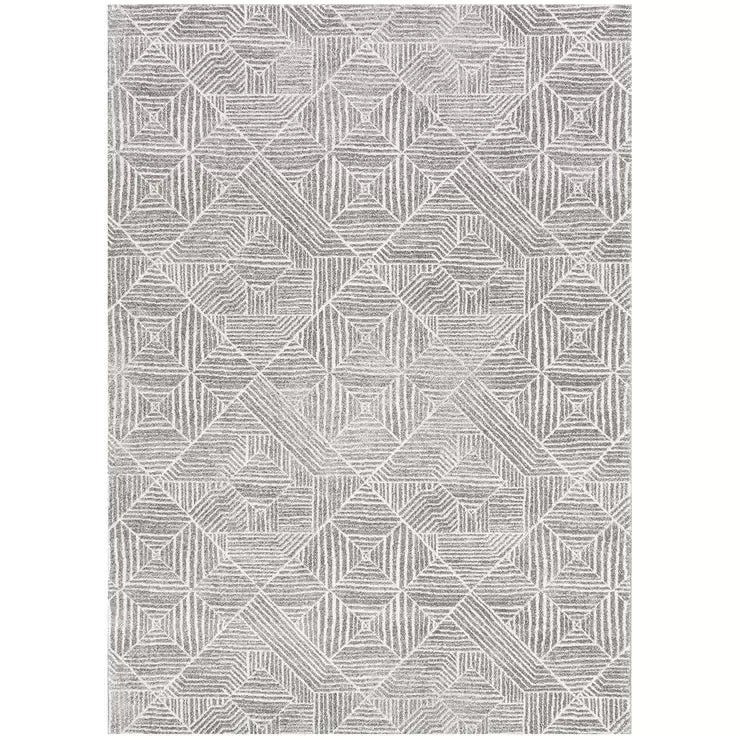 457 Silver Rug 290x200cm Bohemian Tribal Style Easy Clean Polypropylene