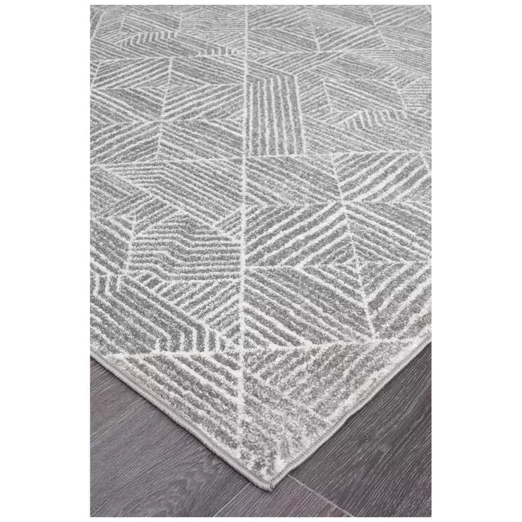 457 Silver Rug 290x200cm Bohemian Tribal Style Easy Clean Polypropylene