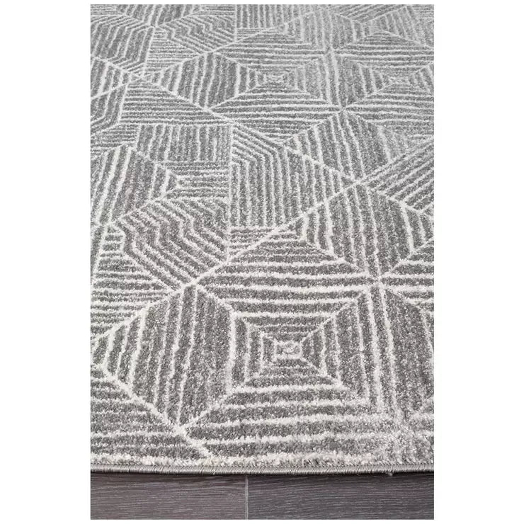 457 Silver Rug 290x200cm Bohemian Tribal Style Easy Clean Polypropylene