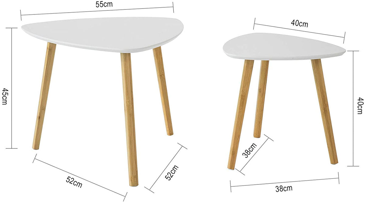 Set of 2 Nesting Side Tables - White