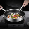 28cm Stainless Steel Honeycomb Non-Stick Frying Pan - Silver