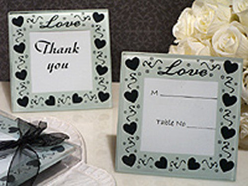 10 Pack Wedding Glass Coasters with Square Photo Frame 9x9cm - Clear