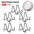 5pcs Metal Display Stands for Plates, Photo Frames & Mobile Phones - Black