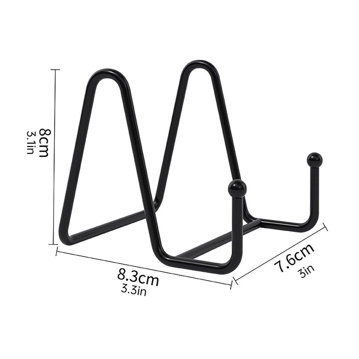 5pcs Metal Display Stands for Plates, Photo Frames & Mobile Phones - Black