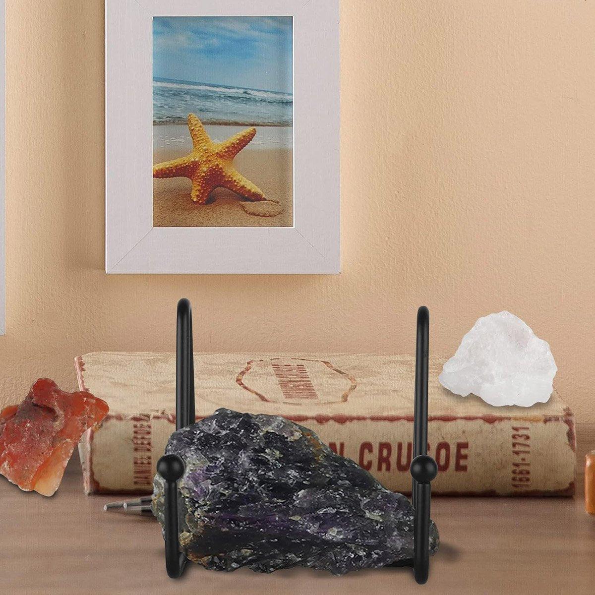 5pcs Metal Display Stands for Plates, Photo Frames & Mobile Phones - Black