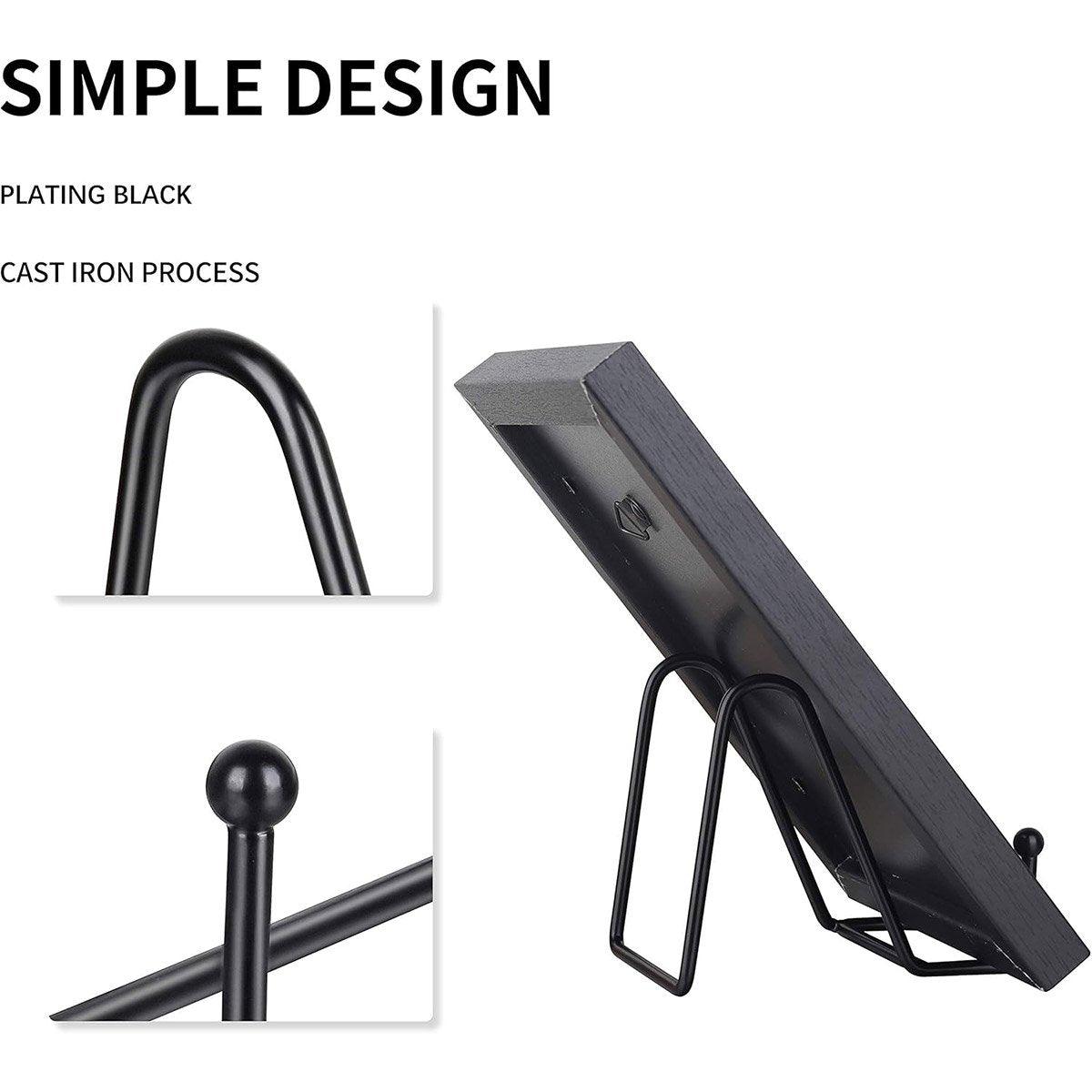 5pcs Metal Display Stands for Plates, Photo Frames & Mobile Phones - Black