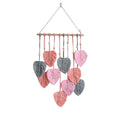 Handmade Braided Cotton Rope Leaf Wall Hanging Decoration - Pink