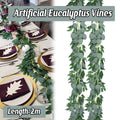 2m Artificial Eucalyptus Garland with Willow Leaves Flexible Vine - Green