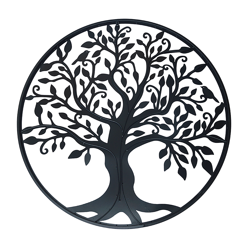 Tree of Life Metal Wall Art Sculpture 60cm - Black