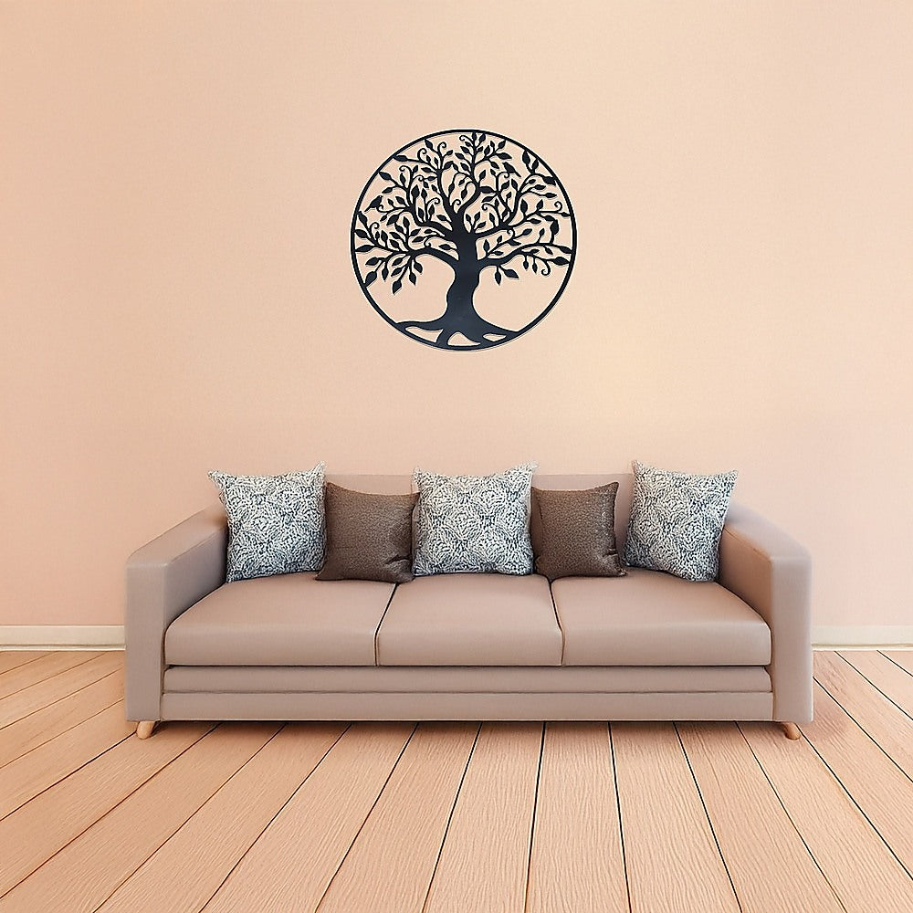 Tree of Life Metal Wall Art Sculpture 60cm - Black
