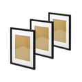 A3 Photo Frame Wall Collage Set 3PCS with White Mat - Black