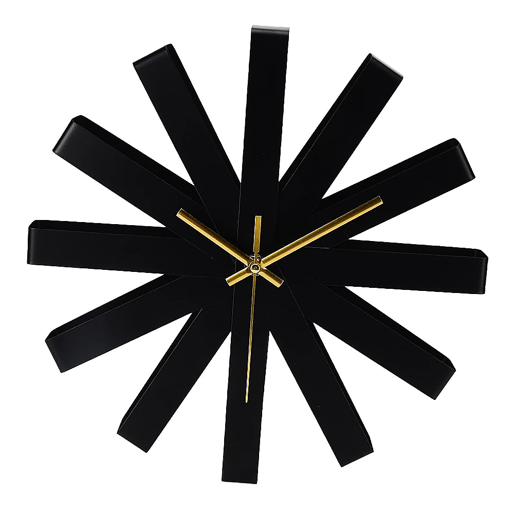 Modern Ribbon Wall Clock 30cm Stainless Steel - Silver