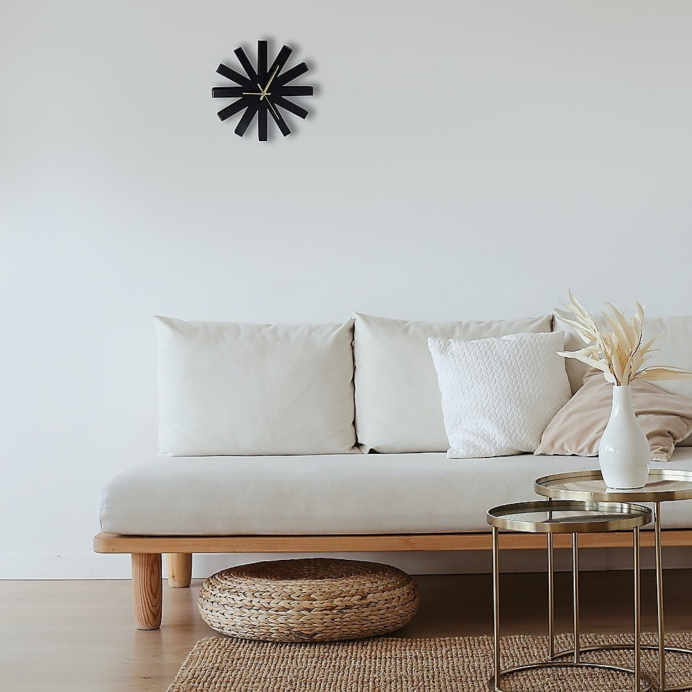 Modern Ribbon Wall Clock 30cm Stainless Steel - Silver