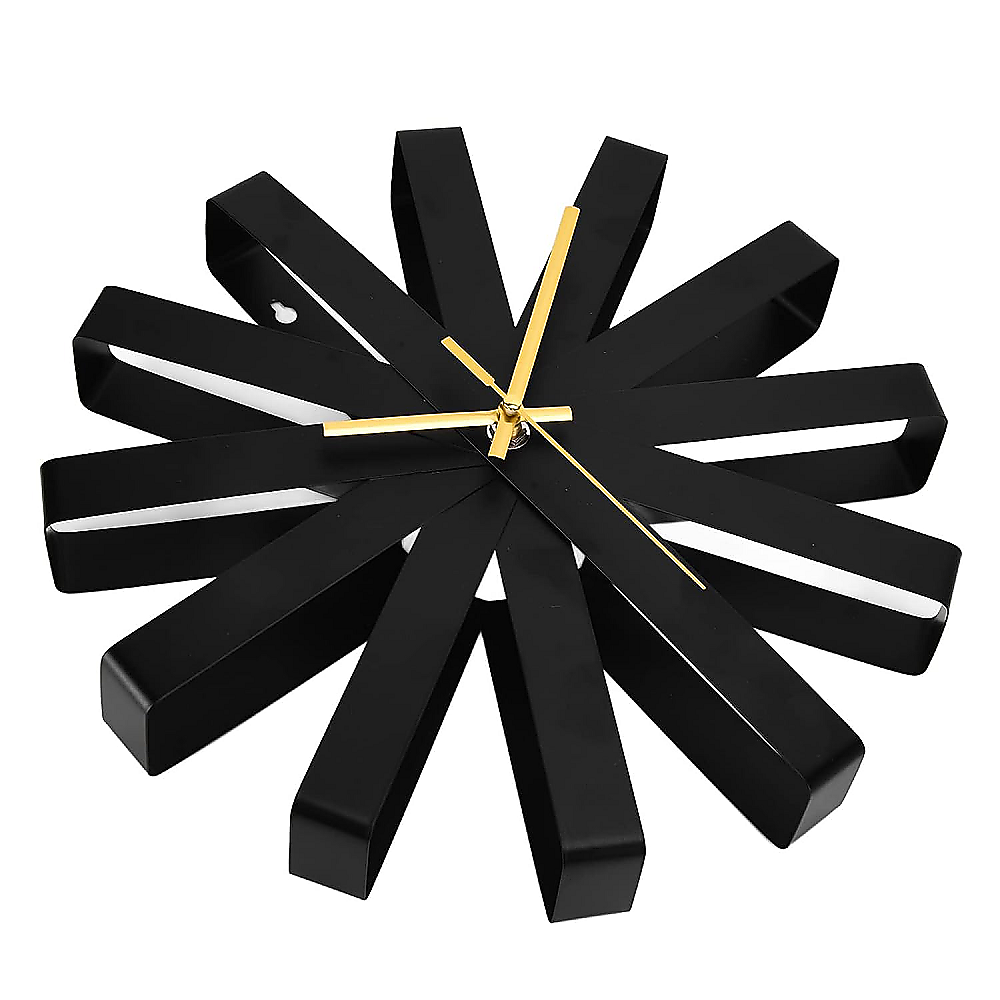 Modern Ribbon Wall Clock 30cm Stainless Steel - Silver