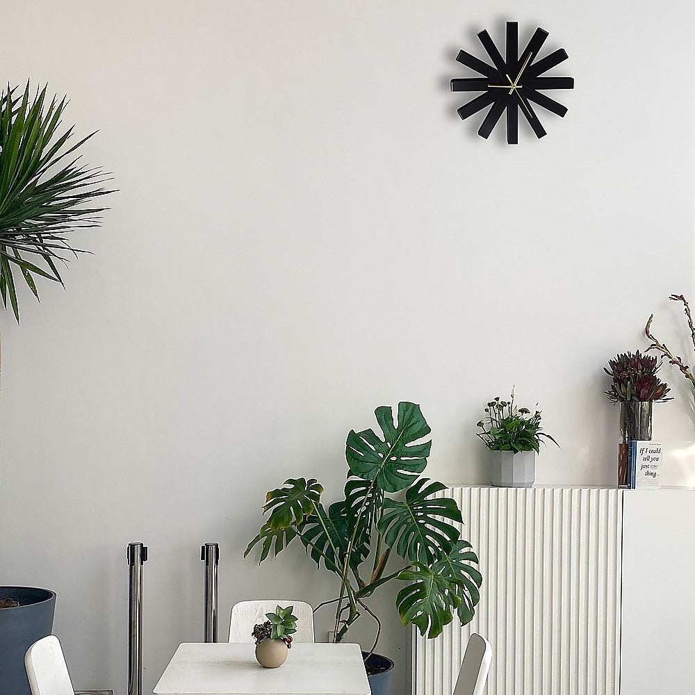 Modern Ribbon Wall Clock 30cm Stainless Steel - Silver