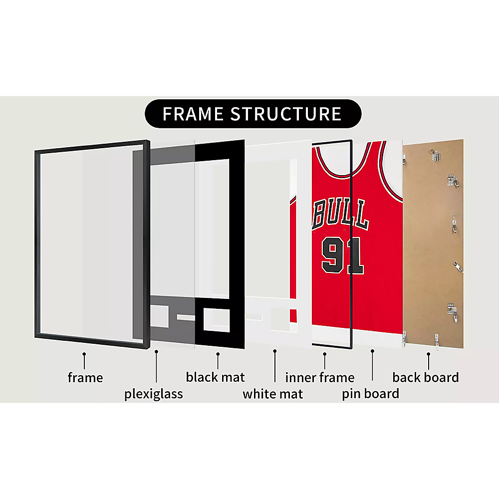 Photo Souvenir Display Frame Wall Decor Showcase - Black