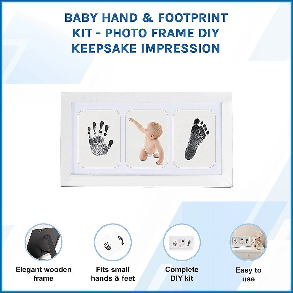 Baby Hand & Footprint Keepsake DIY Photo Frame Kit - White