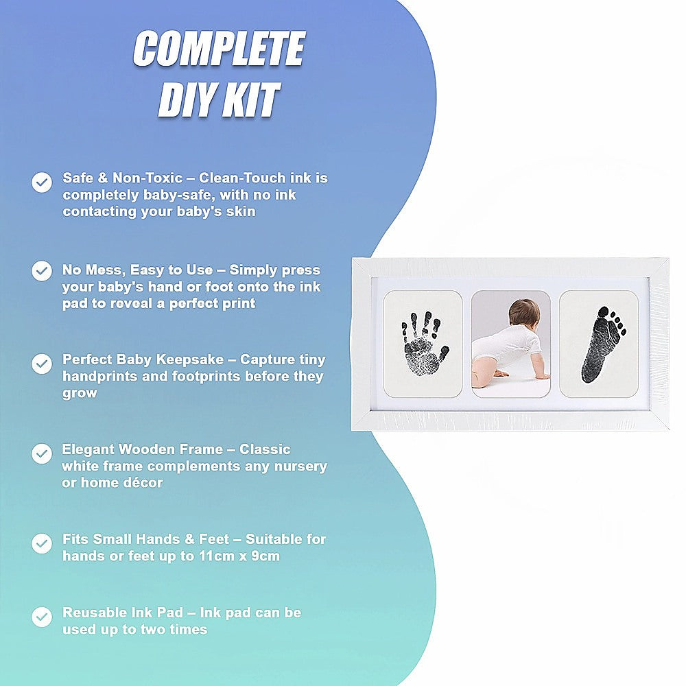 Baby Hand & Footprint Keepsake DIY Photo Frame Kit - White