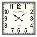 Square Iron Wall Clock 68cm - Rustic Cream