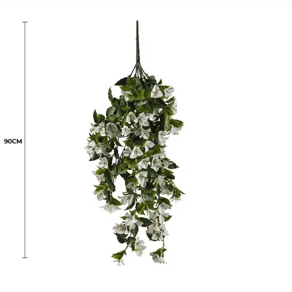Hanging Artificial Bougainvillea Plant 90cm UV Resistant - White