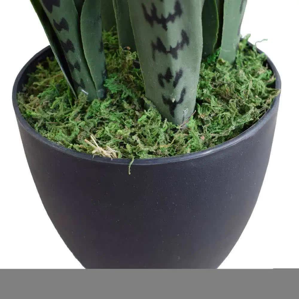 Artificial Snake Plant Sansevieria 60cm UV Resistant - Mixed Green with Black Markings