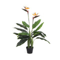 Artificial Bird of Paradise Plant 110cm - Green with Orange and Blue Flowers