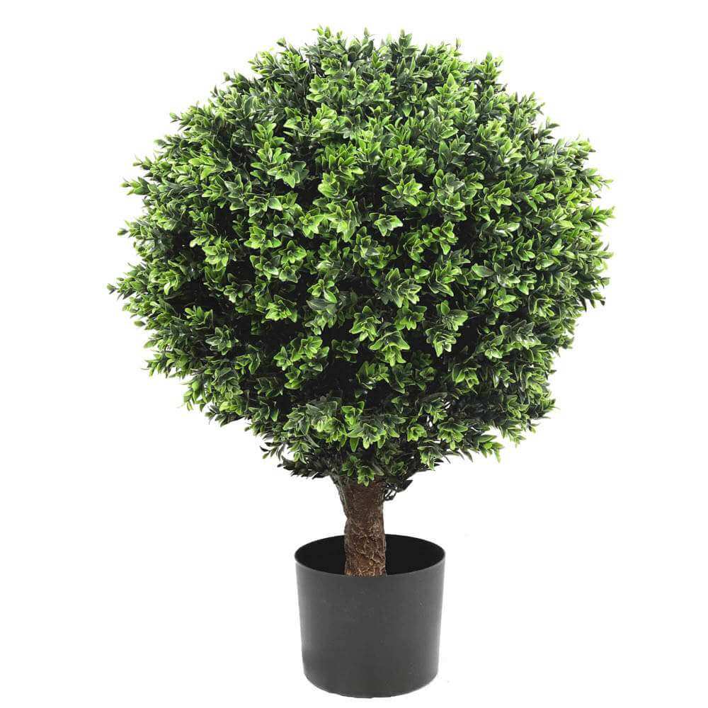Artificial Topiary Shrub Hedyotis 76cm UV Resistant - Two-Tone Green