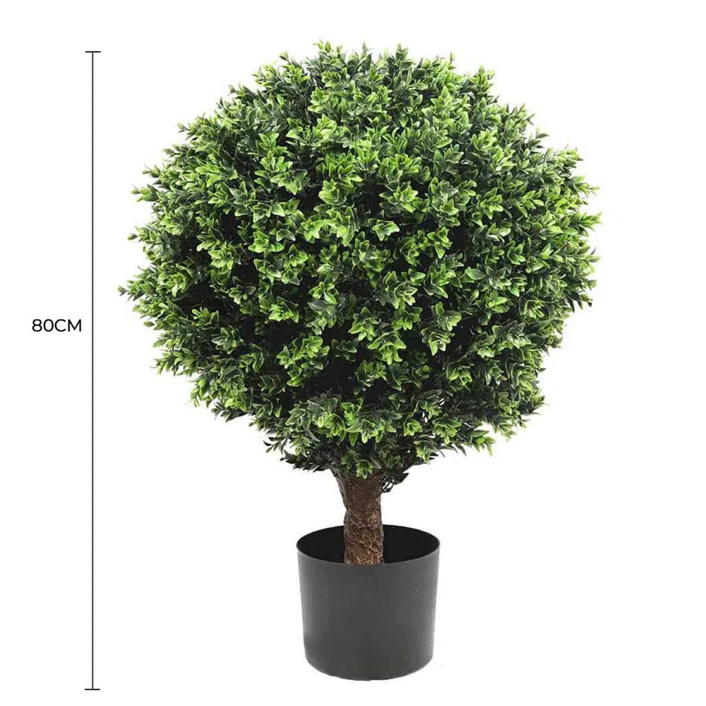 Artificial Topiary Shrub Hedyotis 76cm UV Resistant - Two-Tone Green
