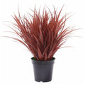 Artificial Ornamental Potted Dense Grass 38cm - Burgundy
