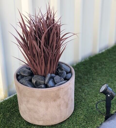 Artificial Ornamental Potted Dense Grass 38cm - Burgundy