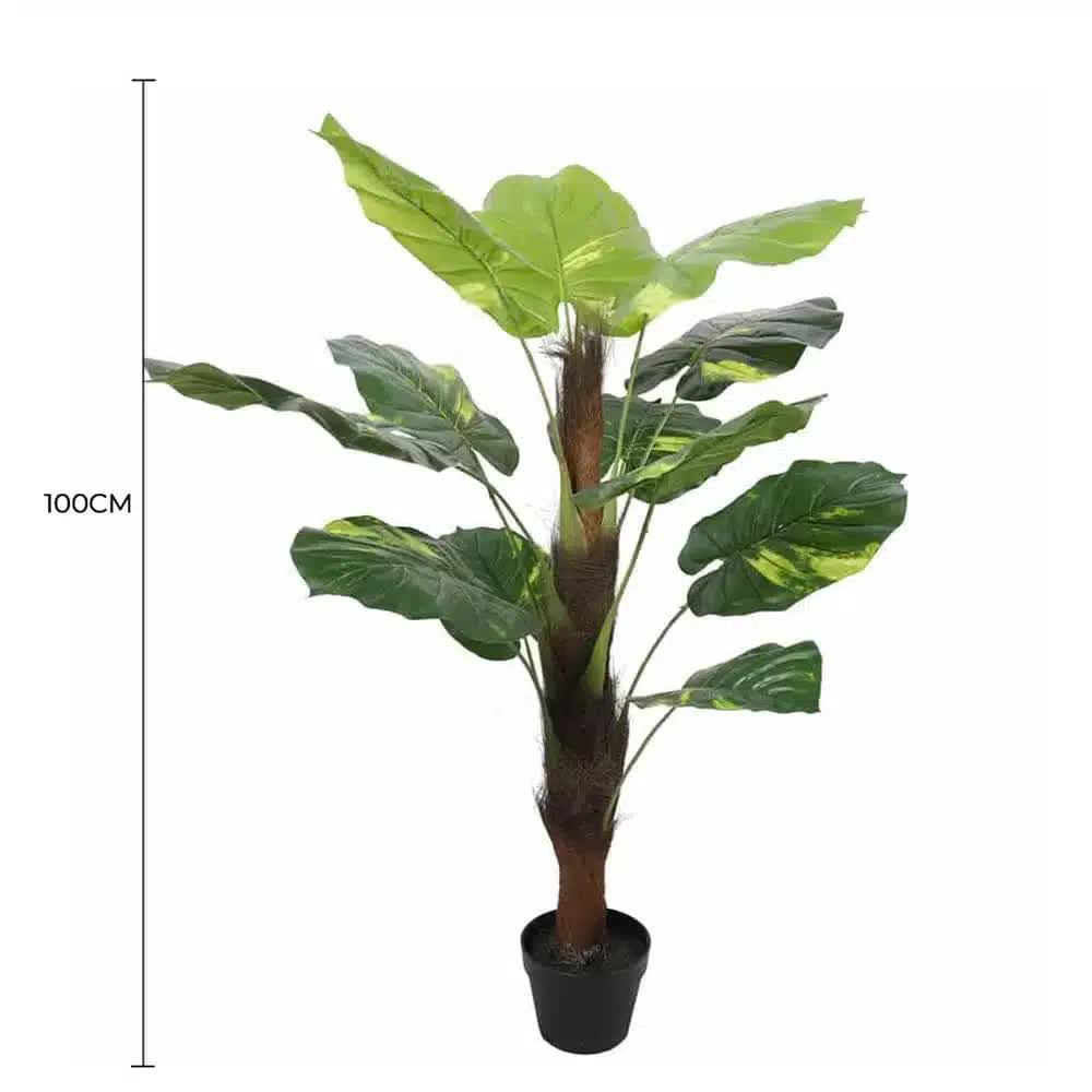 Artificial Potted Pothos Plant with Support Pole 100cm - Green
