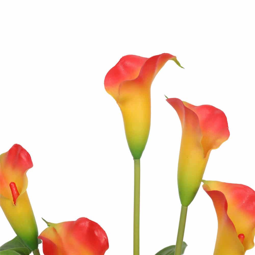 Artificial Flowering Peace Lily Calla Lily Plant 50cm - White & Orange