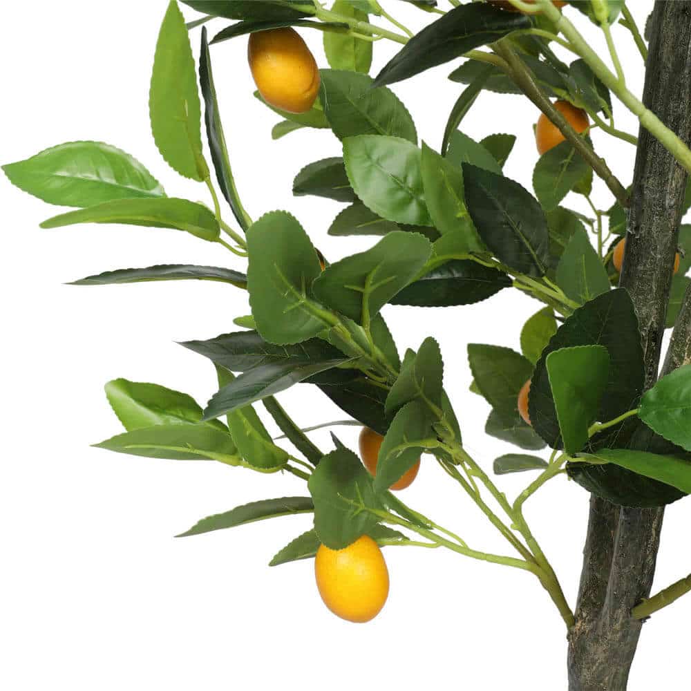 Artificial Lemon Tree Potted 150cm with Lemons - Green & Yellow
