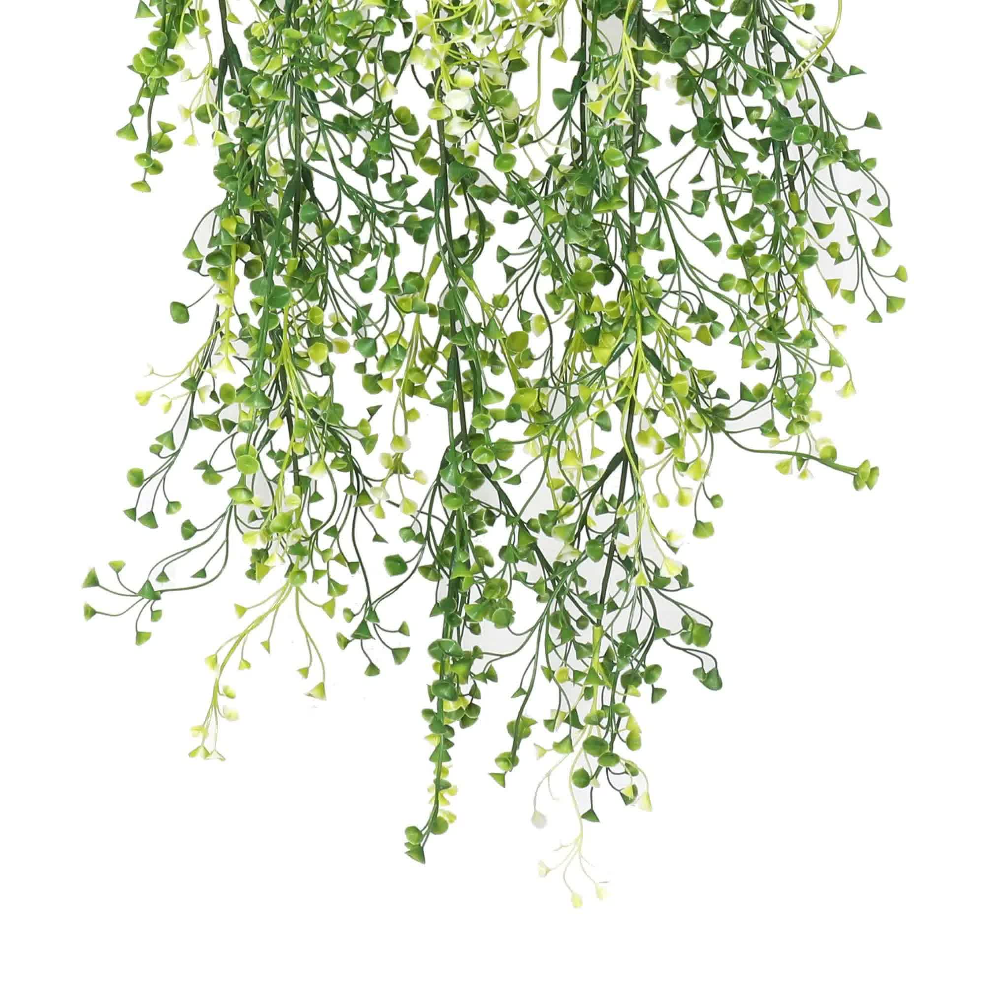 Artificial Hanging Plant 90cm Mixed Green String of Pearls - UV Resistant