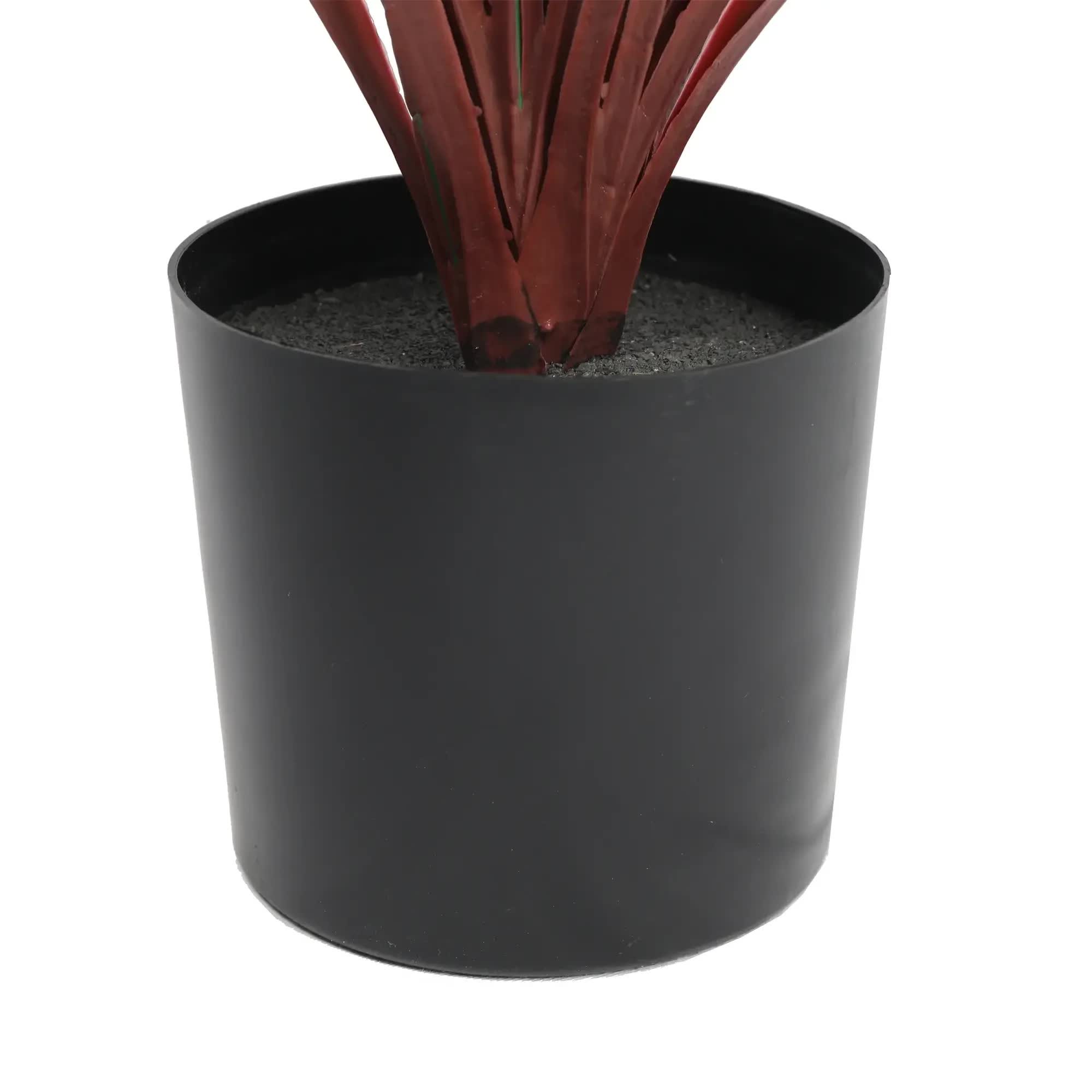 Artificial Potted Yucca Long Grass 75cm - Burgundy