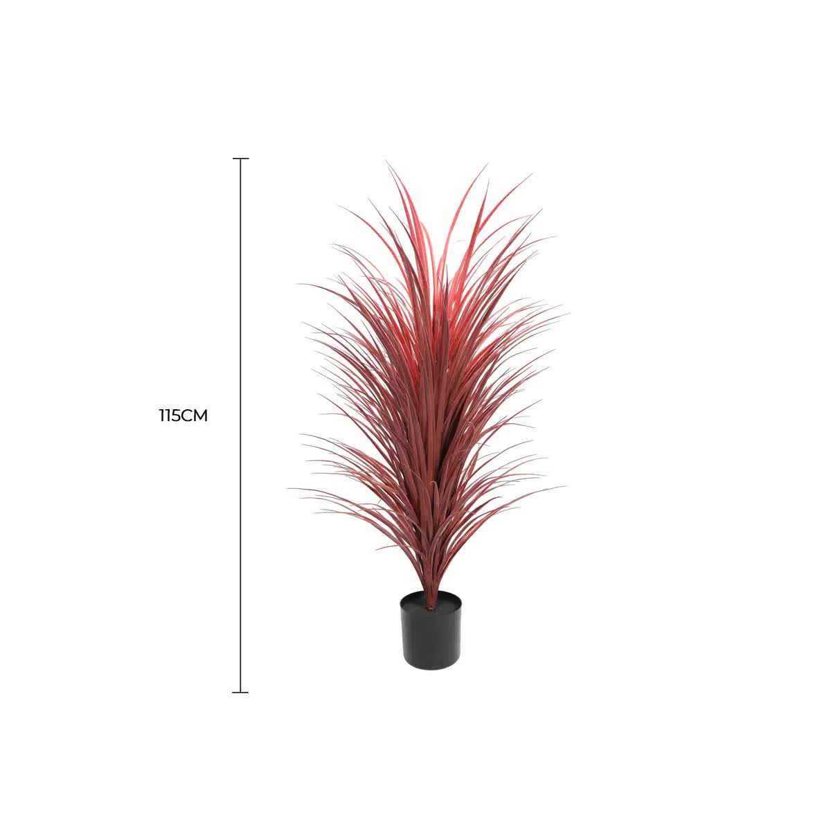 115cm Burgundy Potted Artificial Long Yucca Grass - Burgundy