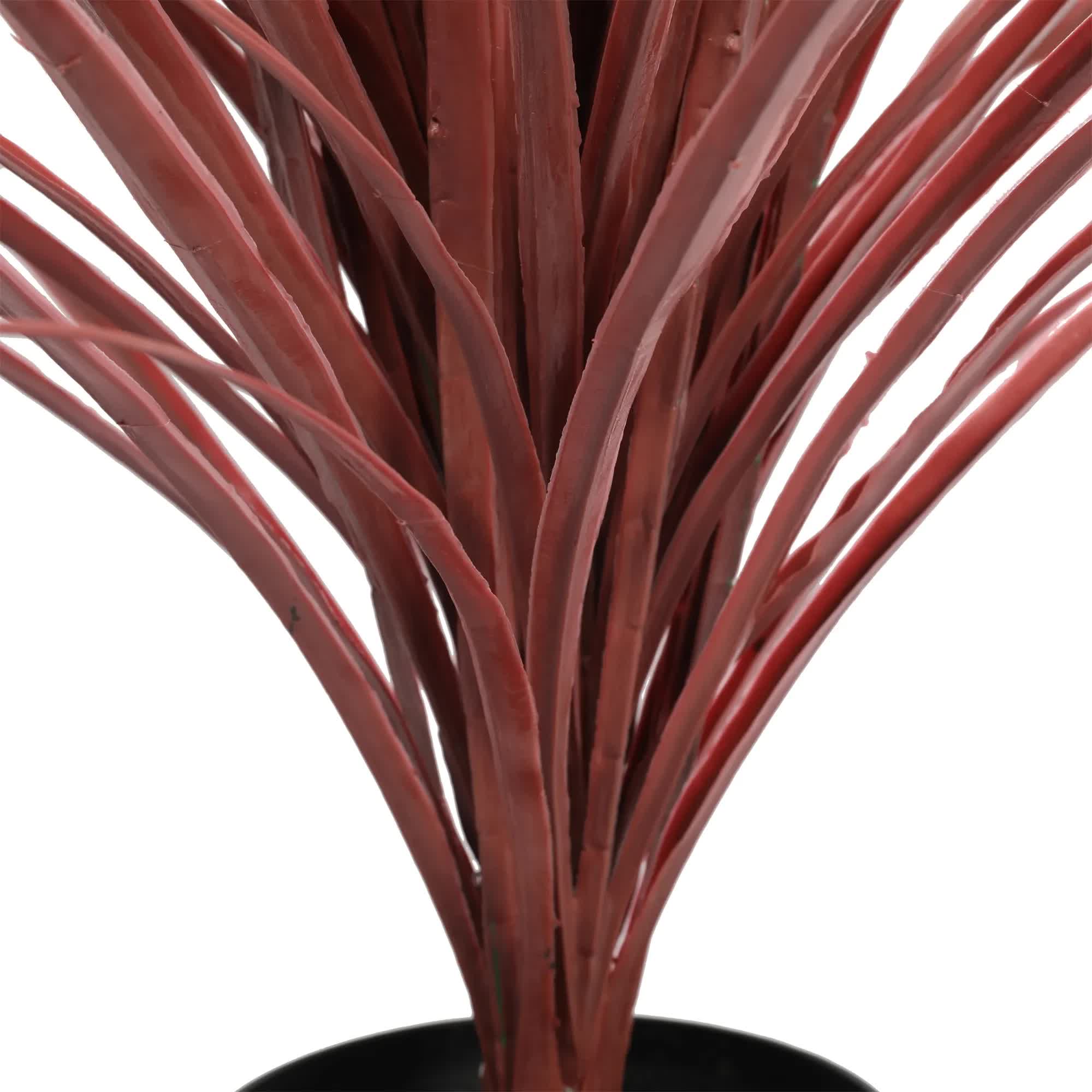 115cm Burgundy Potted Artificial Long Yucca Grass - Burgundy