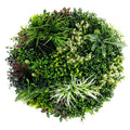 Slimline 80cm Artificial Green Wall Disc UV Resistant - White