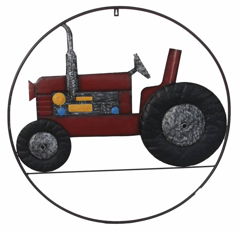 Welcome Tractor Metal Wall Art 80cm - Multi Colour