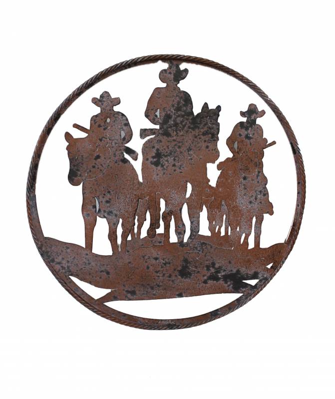 Wild West Metal Wall Art 60cm - Rust Brown