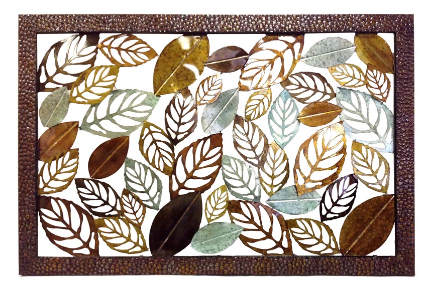 XLarge Metal Leaves Wall Art 152x102cm - Multi Colour