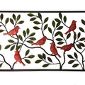 Metal Wall Art 90cm Colour Birds Leaves - Multi Colour